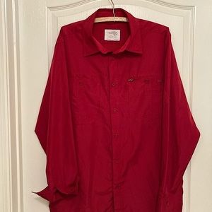 Reel Line Men’s SZ L Sun protection Shirt New!  Dark Red Long Sleeve button down